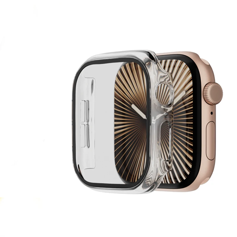Gehärtetes Glas + Abdeckung für Apple Watch 10 42 mm 46 mm, matt, hart, PC-Stoßstange, Displayschutzfolie, iWatch-Serie 10 42/46 Zubehör Image