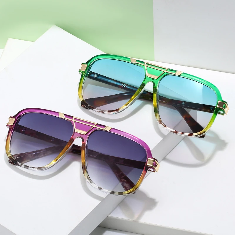 2PCS Neue Stil Von Personalisierten Doppel Strahl Sonnenbrille Modische frauen Sonnenbrille frauen Uv Sonnenbrille M6215 Image