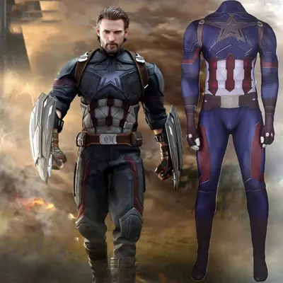 Neue Avengers Captain America Superheld Cosplay Overall Superheld Cosplay Kostüm Erwachsene Halloween Karneval Party Show Body Image