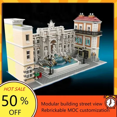 3434PCS Trevi Brunnen Expansion Modulare Modulare MOC Kreative street view Modell Bausteine DIY Image