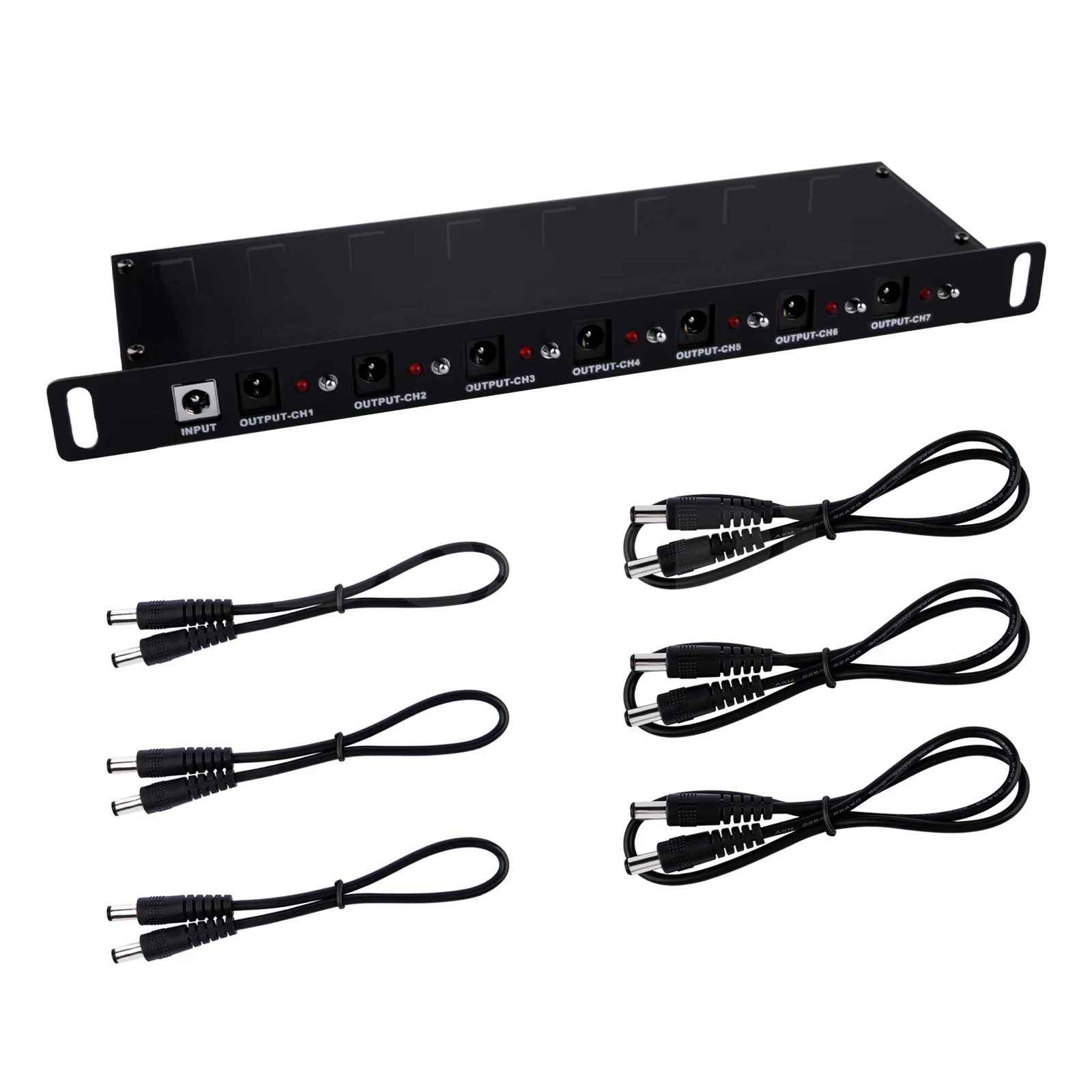 DeskPi DC PDU Lite 7-CH 0,5U für DeskPi Rackmate T1, 7 Steckdosen Rack-Mount-Stromverteilereinheit für 10-Zoll-Serverschrank Image