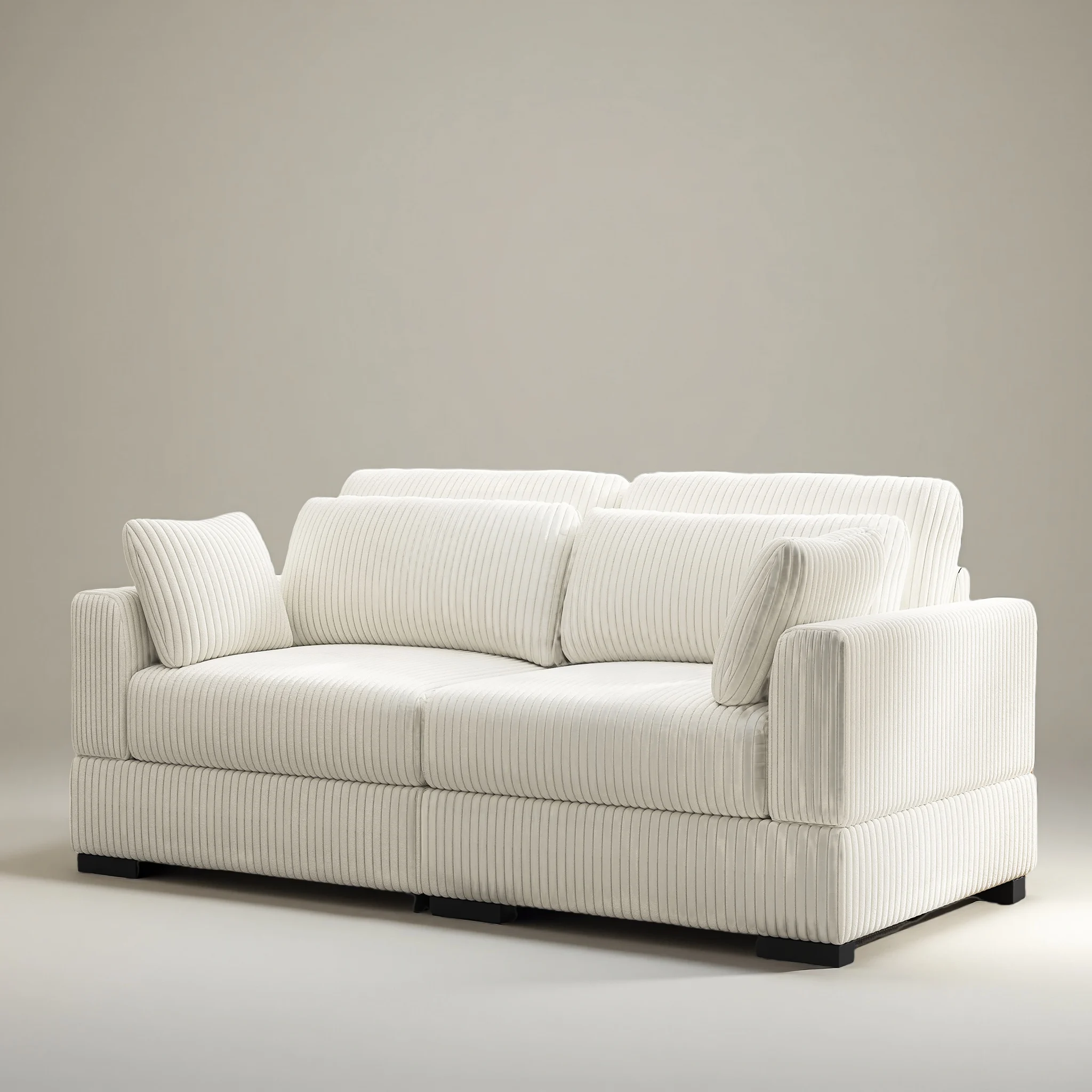 2-Sitzer-Sofa, Doppelsofa, Loveseat-Sofa mit Kissen, Loveseat-Sofa für Wohnzimmer, Schlafzimmer, Cordstoff, 70,8 x 34,6 x 33,5 Zoll Image