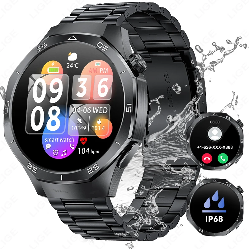 LIGE Outdoor Sport Wasserdichte Intelligente Uhr Männer 1,53 
