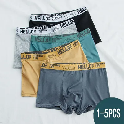 1–5 Stück Herrenunterwäsche, atmungsaktiv und bequem, schnell trocknend, elastische Boxshorts, Herrenunterwäsche-Boxershorts Image