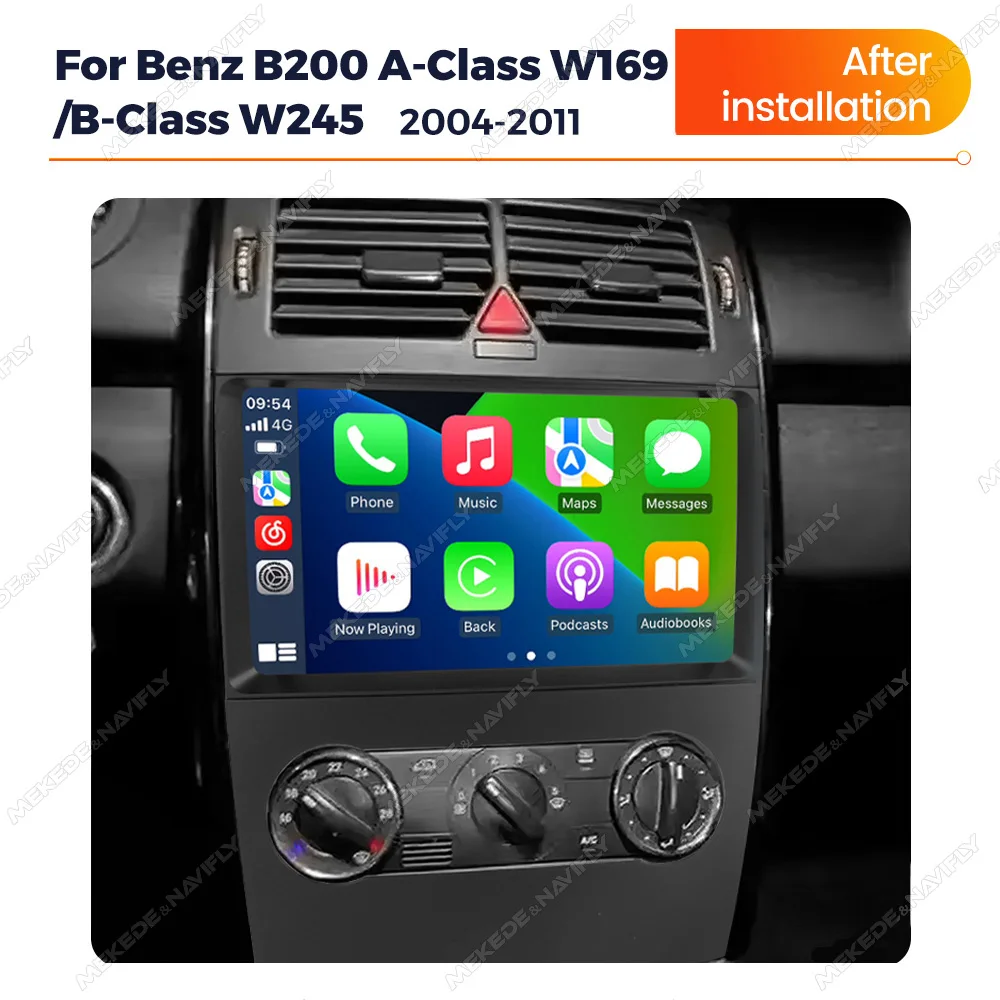Android14 os Auto Multimedia Radio für Benz B200 A B Klasse W169 A160 A180 A200 A220 2009-2012 Auto Play Auto Video Player GPS BT Android 13 Automatisches Intelligentes System QLED Automatischer Image