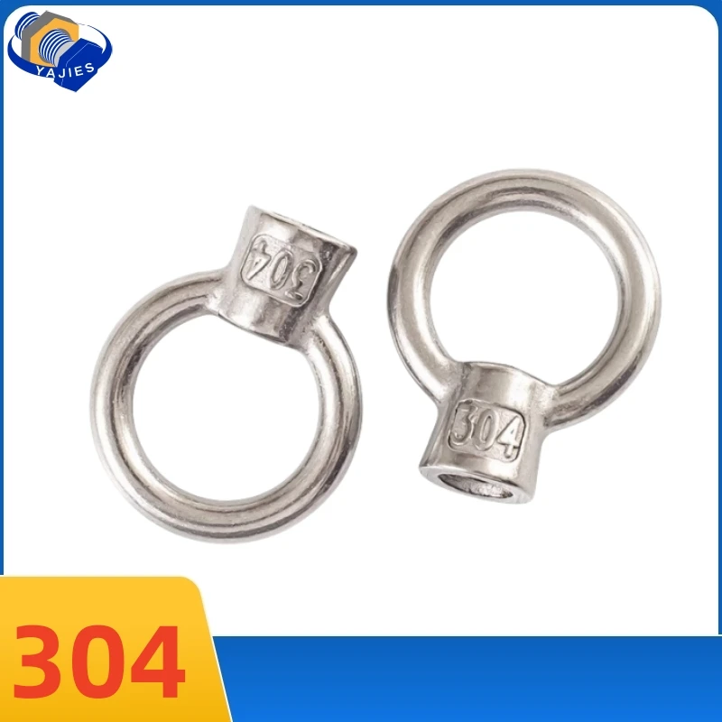 Japanische Ösenmuttern aus Edelstahl 304, M6, M8, M10, M12, M16, Heberinge, Marine-Hardware, JIS1169, Rigging-Hebezeug, Industrie Image