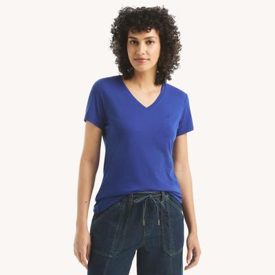 Nautica Women's V-Neck Deck T-Shirt Navy, XL