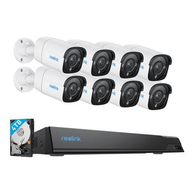 Reolink Smart 16-Channel Network Video Recorder System with 4TB Hard Drive and (8) 12MP 4 mm PoE Bullet Cameras NVS16-12MB8