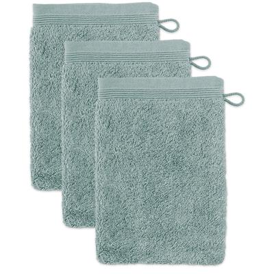 Waschhandschuh MÖVE "Superwuschel", grau (tea), B:15cm L:20cm, Baumwolle, Waschlappen, Waschhandschuh Set mit Bordüre, 100% Premium Cotton Baumwolle, weich