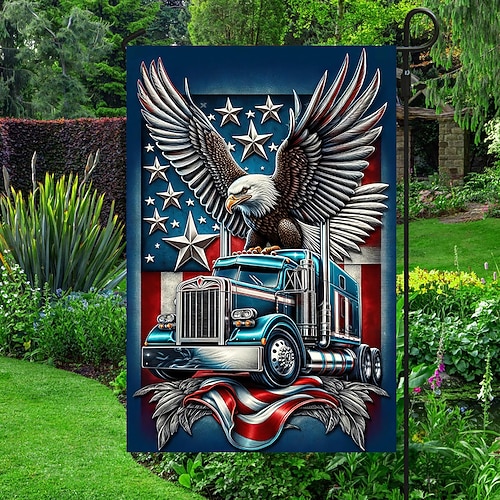 Bandiera da giardino del 4 luglio Festa dell'Indipendenza 12 x 18 pollici bandiere da giardino piccole bandiere da giardino per esterni bandiere esterne per feste bandiere da giardino per tutte le