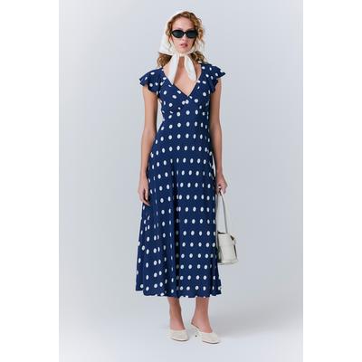 Ghost Maya Crepe Polka Dot Slip Dress