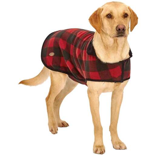 Orvis Buffalo Check Dog Jacket - Red/Black - Red/Black X-large