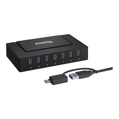 Plugable 7 Port USB Charging Hub for s with USB-C or USB 3.0