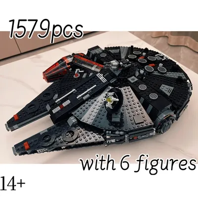2025 Good Falcon Compatible 75389 Millennium The Dark Spaceship Bricks Building Block for Boys Gift for Kids Model for Adults