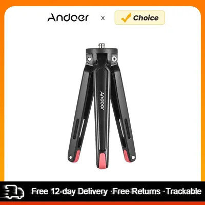 Andoer Mini Handheld Travel Desktop Tripod Camera Stand Holder Aluminum Alloy Max. 5kg Load for DSLRs Smartphone Action Cameras