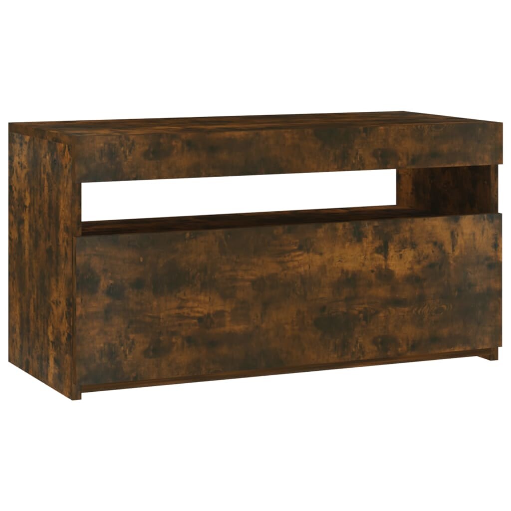 vidaXL TV-Schrank mit LED-Leuchten Räuchereiche 75x35x40 cm Image