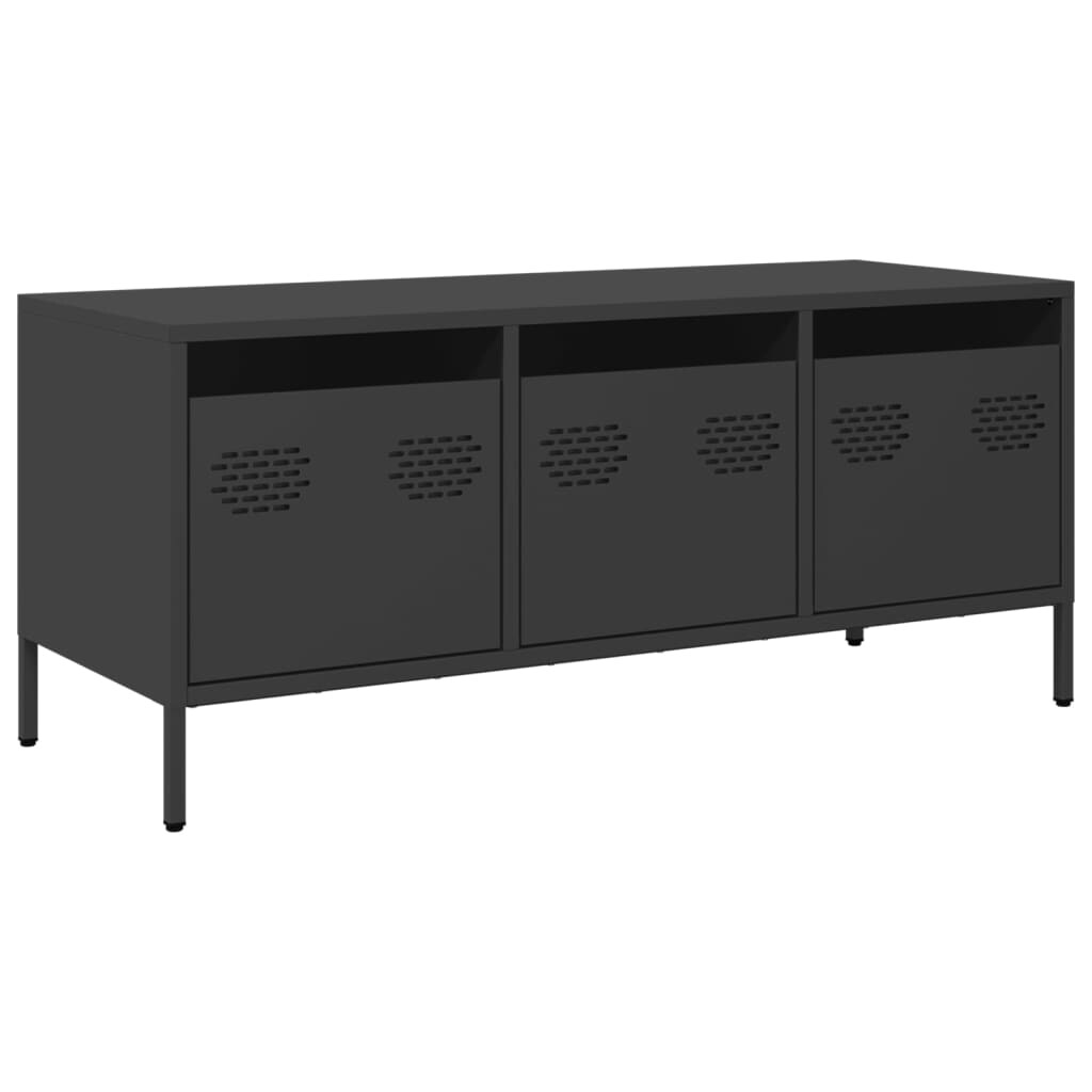 vidaXL TV-Schrank Schwarz 101,5x39x43,5 cm Kaltgewalzter Stahl Image