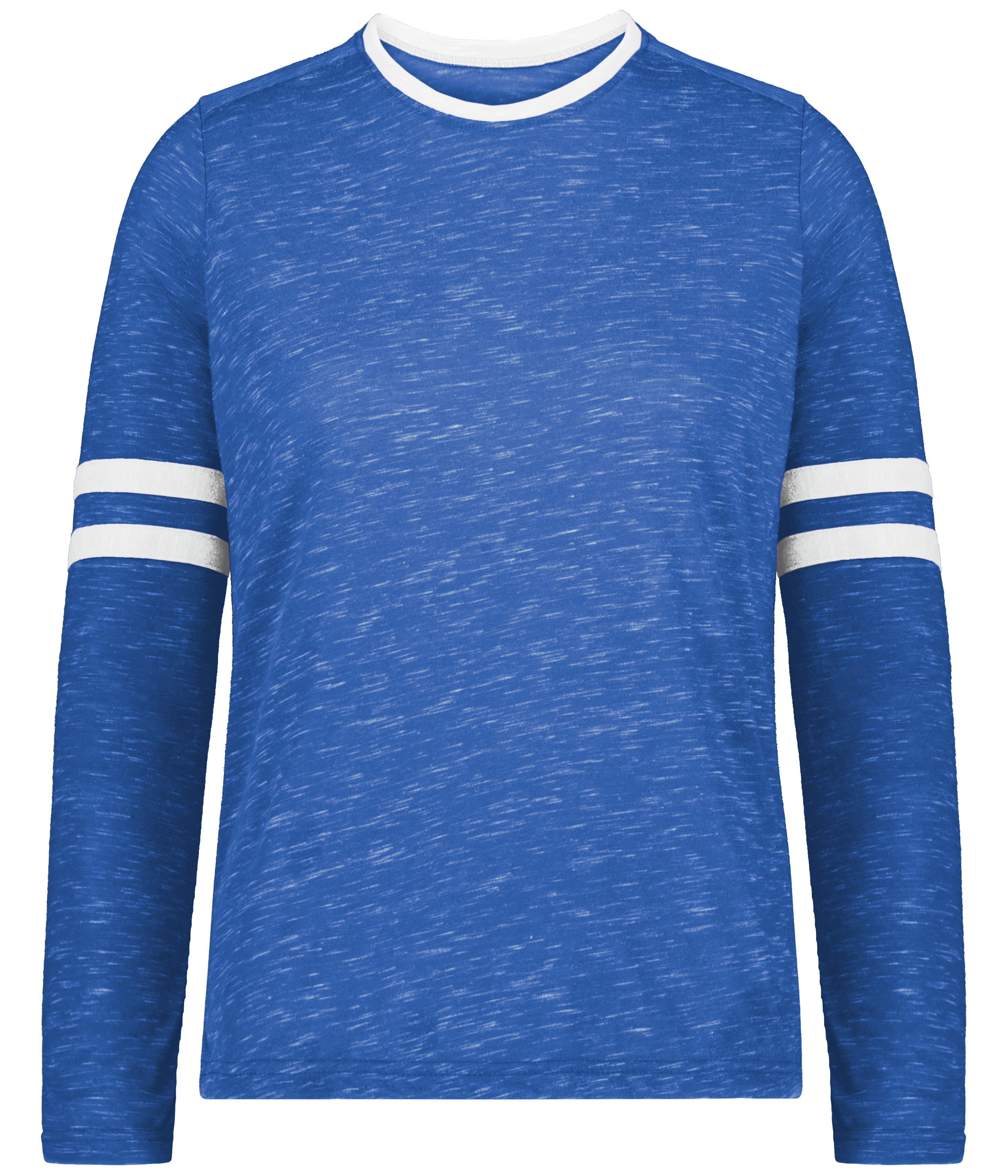 Holloway 223346 Girls Monterey Long Sleeve Top in Royal Blue Heather/White size Small | Polyester Blend