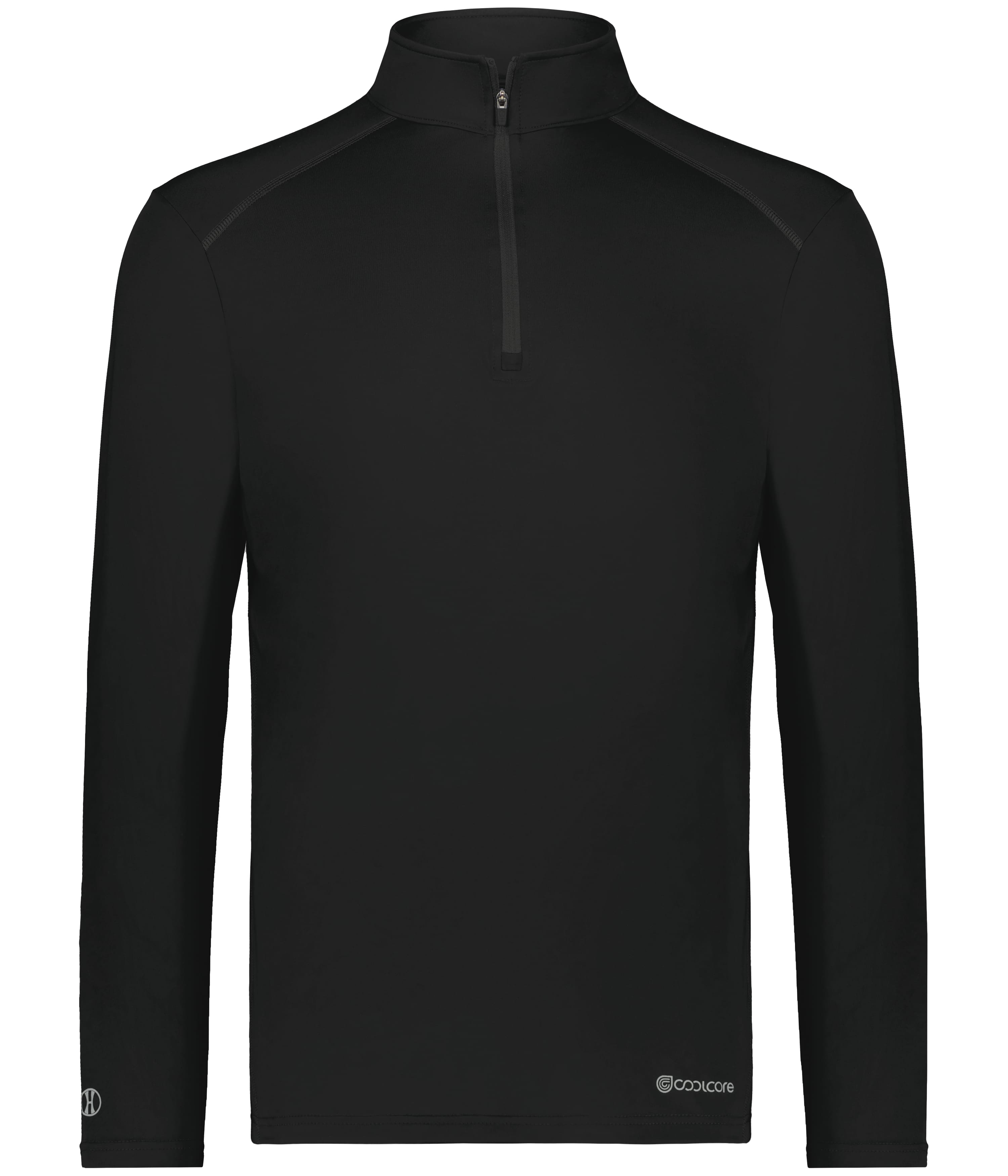 Holloway 222240 Youth 1/4 Zip Pullover Powered by Coolcore T-Shirt in Black size XL | Polyester Blend