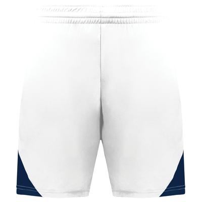 Augusta Sportswear 1736 Step-Back Modern Fit Basketball Shorts in White/Navy Blue size Large | Polyester