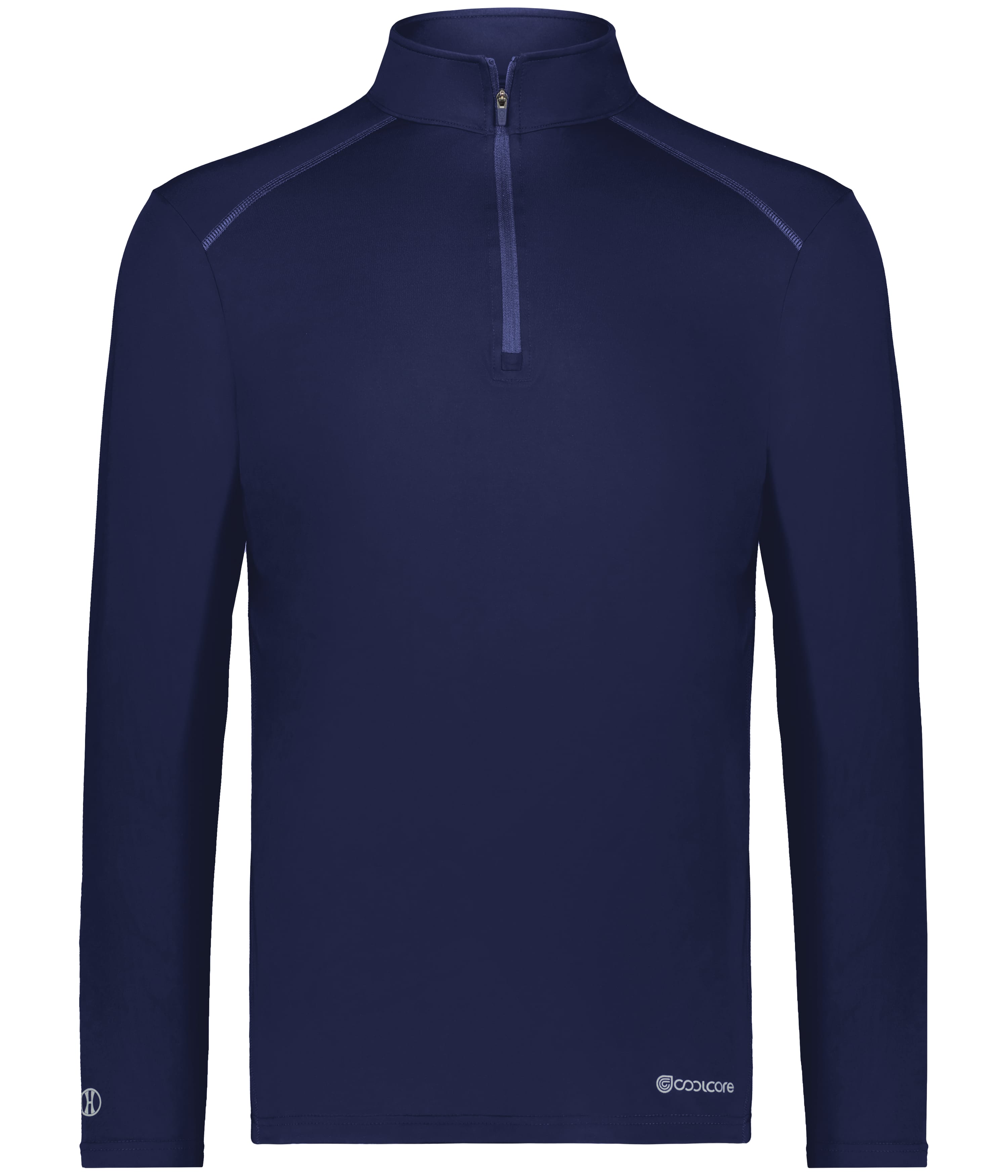 Holloway 222240 Youth 1/4 Zip Pullover Powered by Coolcore T-Shirt in Navy Blue size Small | Polyester Blend