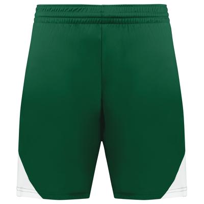 Augusta Sportswear 1736 Step-Back Modern Fit Basketball Shorts in Dark Green/White size Small | Polyester