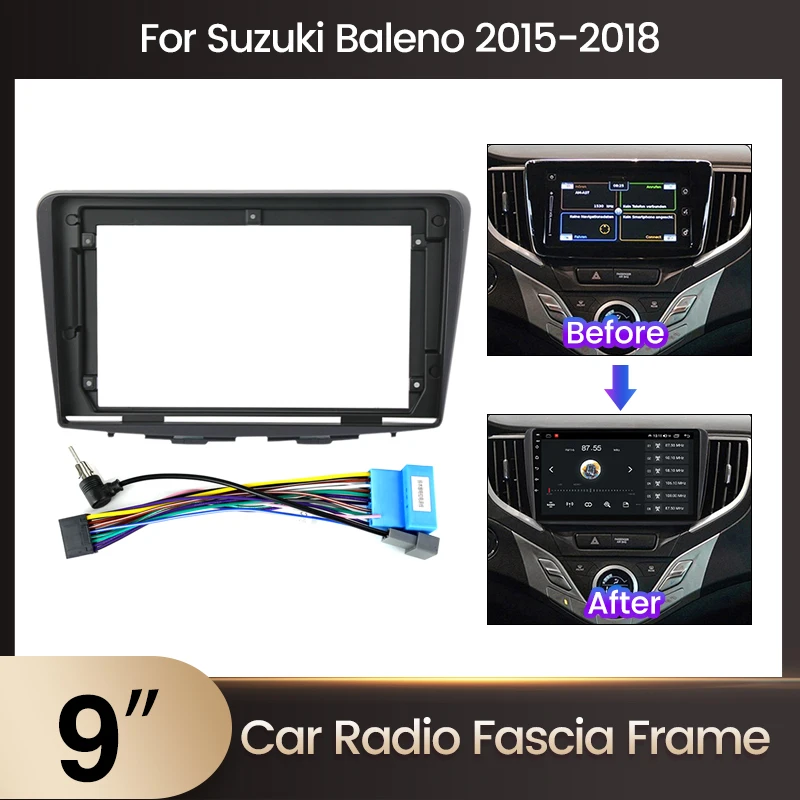 Mekede 2din Autoradio für Suzuki Baleno 2015-2018 DVD Android Player Blende Adapter Abdeckung Stereo Panel Dash Mount Trim Kit Lünette Image