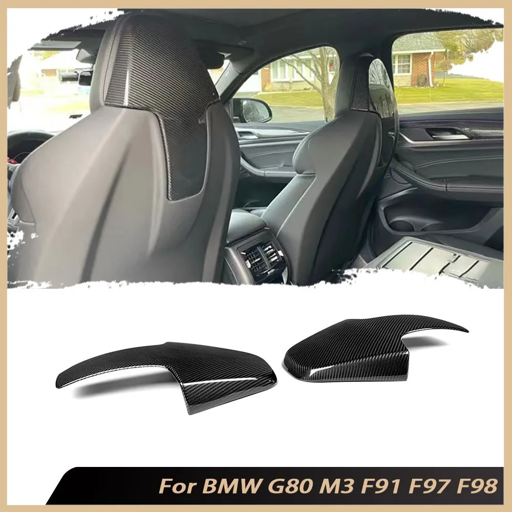 Für BMW G80 M3 F91 M8 F97 X3M F98 X4M 2020+ Prepreg Trockencarbon Auto-Innenraum Rückenlehnenabdeckungen Zierleisten Karosserie-Kits Zubehör Image