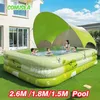 GROSSE aufblasbare Schwimmbad-Babybäder, 2,6 m, 1,8 m, 1,5 m, abnehmbar, oberirdische Kinder, große Familienparty-Pools, Spiele im Freien