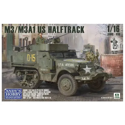 TAKOM AHHQ010 1/16 M3/M3A1 US WWII Halftrack+Figur 2in1 Montagemodellbausatz Image