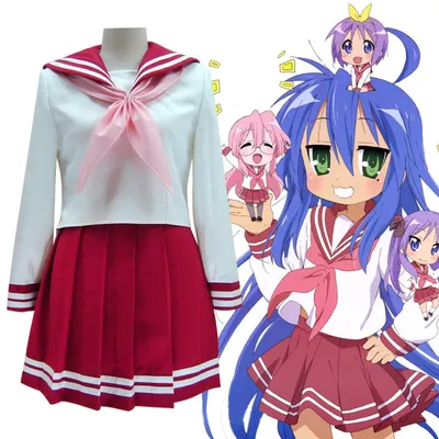 Anime Lucky Star Izumi Konata Cosplay Izumi Konata Kostüm Perücke Sets Halloween Anime Kleidung Image