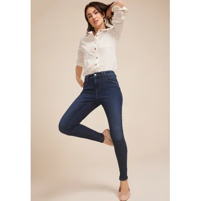Maurices Women's Jeans Cool Comfort High Rise Angle Pocket Jegging Blue Denim Size X Small