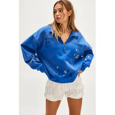 Found Painters Pullover Sweatshirt at Free People in Vintage Cobalt Blue, Size: Large