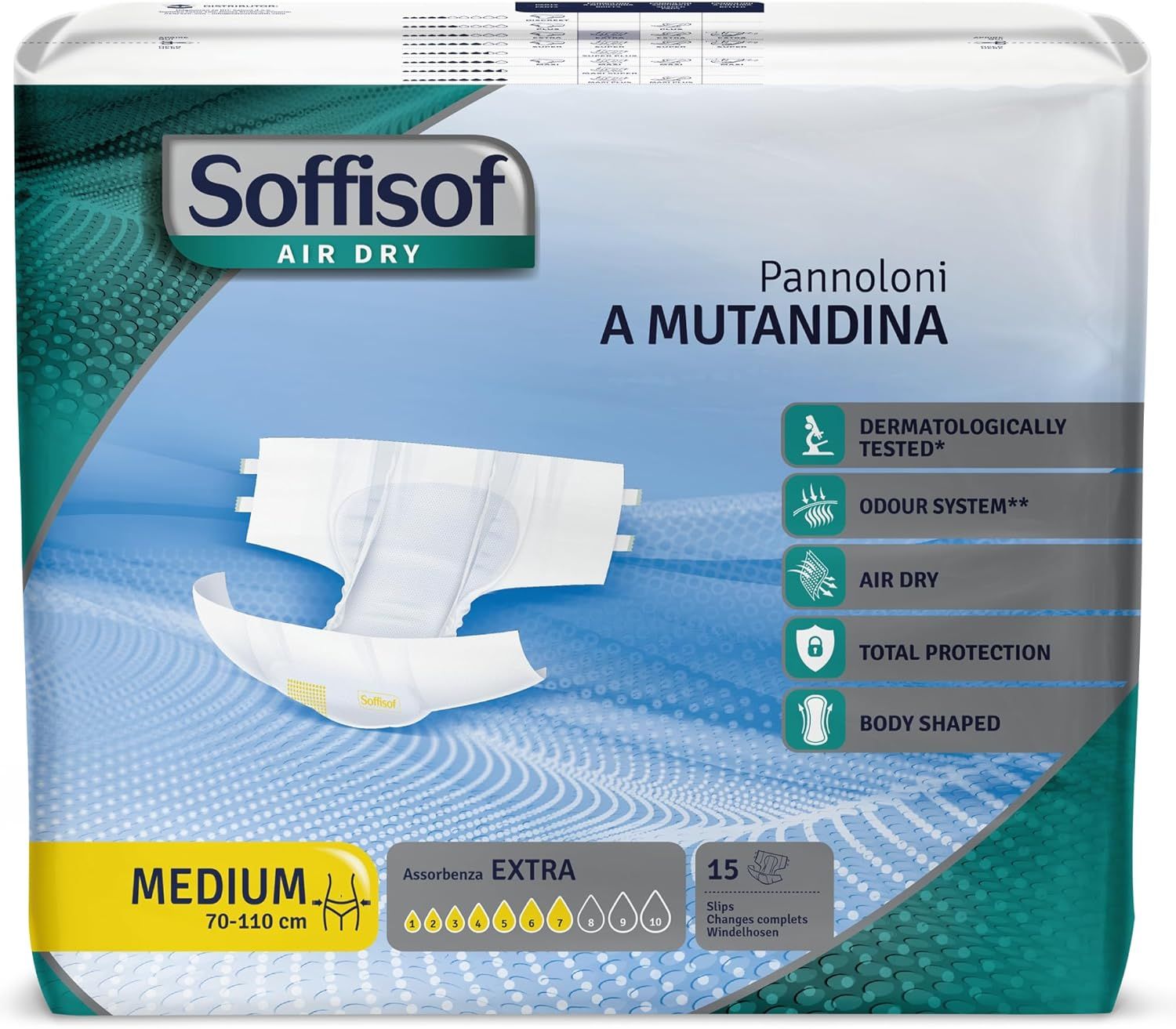 Soffisof Air Dry Pannoloni con Adesivi Extra 15 St
