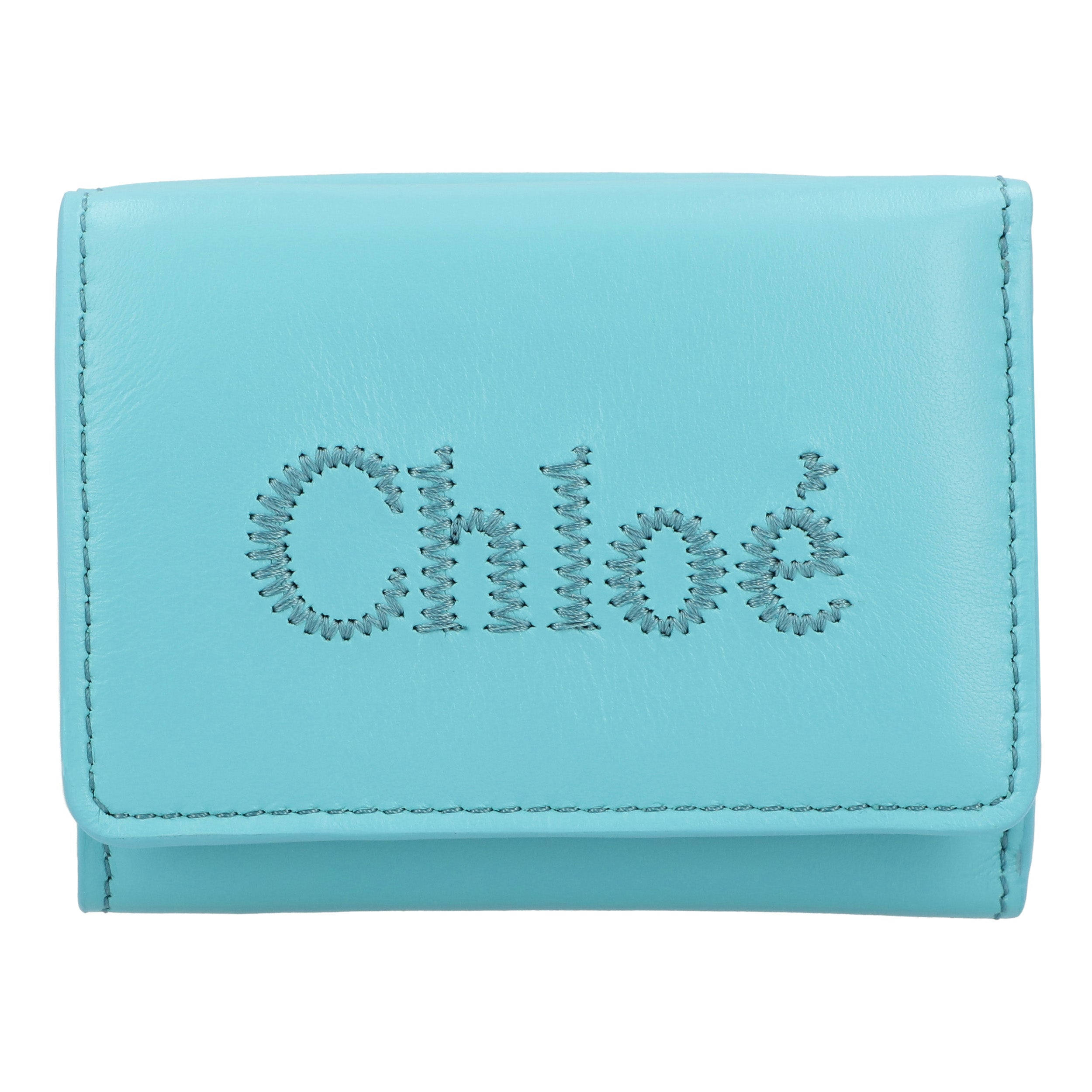 Chloé Sense Dreifach-Falten-Wallet Blau