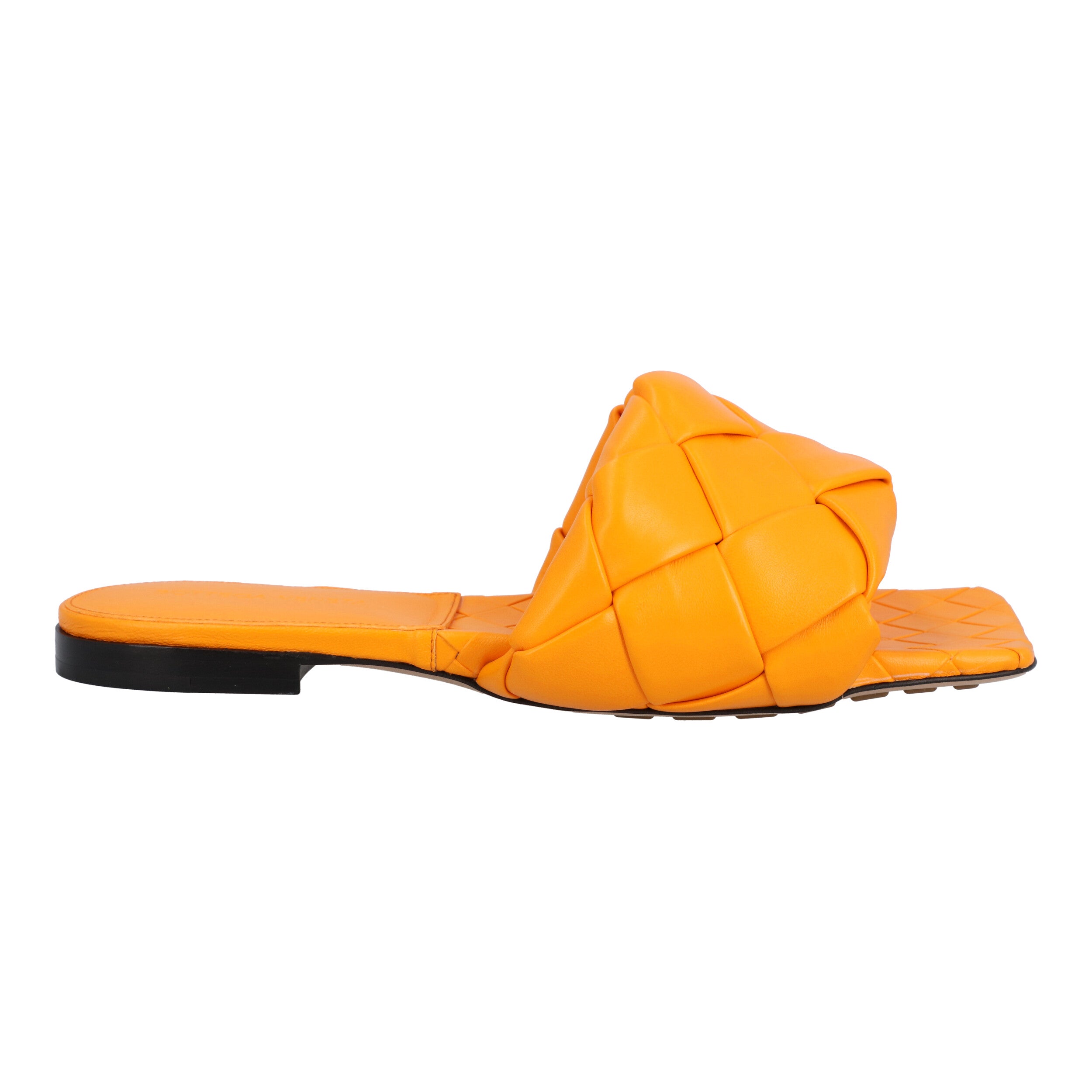 Bottega Veneta Lido Flache Sandale orange