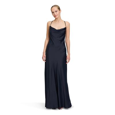 Abendkleid VERA MONT "Vera Mont Abendkleid mit Wasserfallausschnitt", Damen, Gr. 44, Normalgrößen, blau (night sky), Obermaterial: 97% Polyester, 3% Elasthan. Futter: 100% Polyester., feminin, figurumspielend lang, Wasserfallausschnitt, Kleider Image