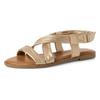 Riemchensandale TAMARIS, Damen, Gr. 40, gold (goldfarben), Leder, klassisch, Schuhe, Sommerschuh, Sandalette mit Klettverschluss am Riemchen
