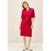 Sommerkleid CECIL, Damen, Gr. XXL (46), US-Größen, glazed apple rot, Web, Stoff, 48% Baumwolle, 48% Modal, 4% Elasthan, unifarben, casual, normal knielang, ohne Ausschnitt, Kurzarm Bündchen, Kleider, soft und trageangenehm