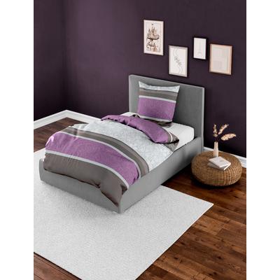 Bettwäsche BIERBAUM "4954", lila (violett), B/L: 155cm x 200cm, , Biber, B/L: 80cm x 80cm, Biber, Obermaterial: 100% Baumwolle, Bettwäsche, 100 % Baumwolle, pflegeleicht, Paisley Muster Image