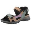 Trekkingsandale WALDLÄUFER "H-SORA", Damen, Gr. 5 (38), beige, mint, flieder, Veloursleder, Textil, mehrfarbig, sportlich, Schuhe, Outdoorsandale, Sommerschuh, Sandalette mit Klettverschlüsse, H-Weite