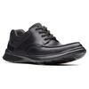 Schnürschuh CLARKS "Cotrell Edge", Herren, Gr. 44, schwarz, Leder, casual, Schuhe, Komfortschuh, Halbschuh mit gepolstertem Schaftrand