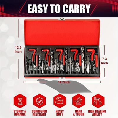 TEMU 131pcs Metric Thread Repair Kit - Type Tool Set For M5 M6 M8 M10 M12 Internal Screw Hole Repair, Durable Insert Installation Tools And Break Pin Tool, Case, Uncharged Operation, Materials Image