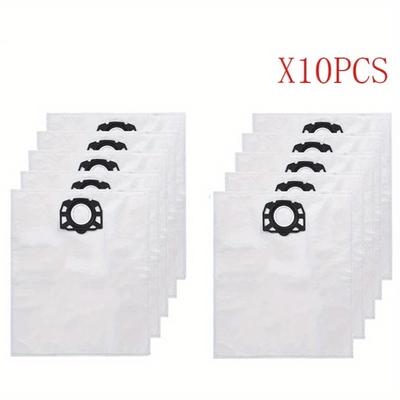 TEMU 10 Pack Replacement Vacuum Cleaner Bags Compatible With Karcher Wd4 Wd5 Wd6 Mv4 Mv5 Mv6 Wet Dry Vacuums, High- Plastic Cloth Filter Dust Bags With Sturdy Adapter Image