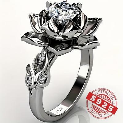 TEMU 925 Sterling Silvery Elegant Design Ring, Minimalist Style, Anniversary Gift Image