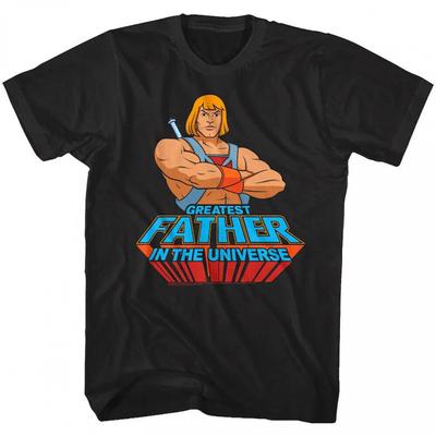 TEMU Father In The Universe Men's T-shirt - 100% Cotton, Short Sleeve, Round Neck, Sporty , Machine Washable, Fathers Day Tshirt Image