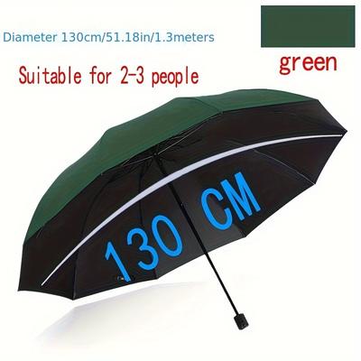 TEMU Super Large Folding Umbrella 130cm Men Womens Windproof Umbrellas Fold Business Sun Rain Umbrella Travel Umbrellas Image