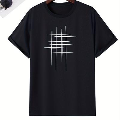 TEMU Print Crew Neck Short Sleeve T-shirt For Men, Casual Summer T-shirt For And Vacation Resorts Image