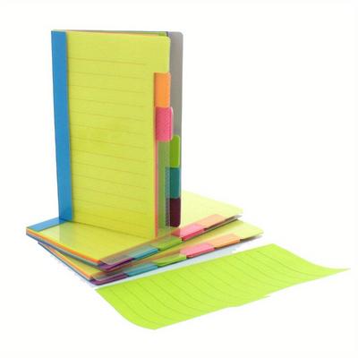 TEMU 1 Set Of Sticky Notes Dividers, Including Wired Self-adhesive Notes And Fluorescent Index Labels For Organization, Reference And Education - Non-electric, Sticky Sticky Notes Image