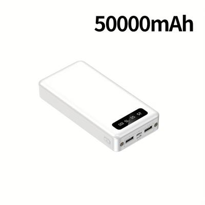 TEMU A Portable Power Bank With A Large Capacity Of, Featuring Led Display, 5v2.1a Output, Compatible With Ios/ Devices, Dual Usb Outputs, Type-c/micro , Christmas And New Year Gifts. Image